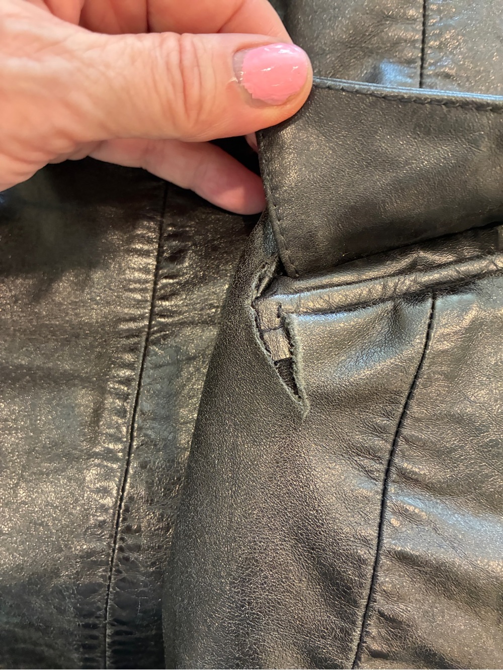 Express Vintage Black Leather Blazer Jacket - Picture 10 of 14